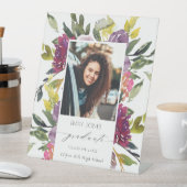 Chic Burgundy Yellow Pink Foto Abschluss Sockelschild (In Situ)