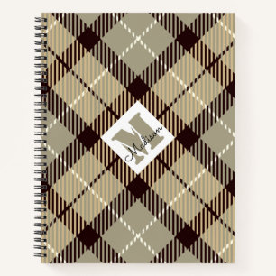 Chic Burlywood Gray Kariert Tartan Personalisierte Notizblock