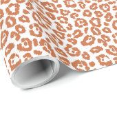 Chic Burnt Orange Leopard Druckmuster Geschenkpapier (Rolleneckpunkt)