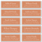 Chic Burnt Orange Wedding Guest Address Labels (Vorderseite)