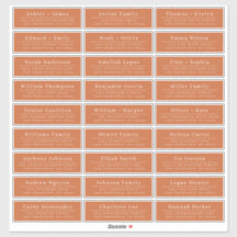 Chic Burnt Orange Wedding Guest Address Labels