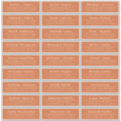 Chic Burnt Orange Wedding Guest Address Labels (Vorderseite)
