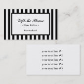 CHIC BUSINESS CARD_07 BLACK/WHITE STRIPES VISITENKARTE (Vorne/Hinten)