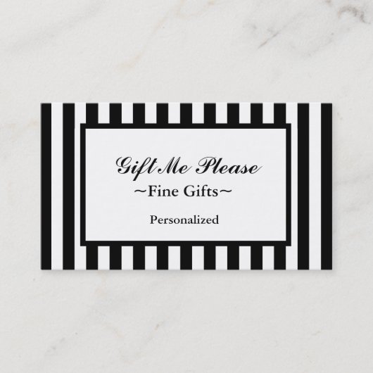 CHIC BUSINESS CARD_07 BLACK/WHITE STRIPES VISITENKARTE (Vorderseite)