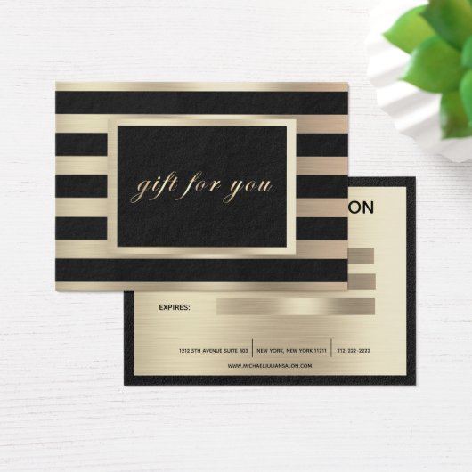 Chic Business Geschenkzertifikat Gold Black (Schreibtisch)