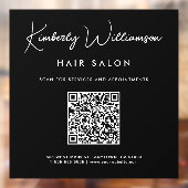 Chic Business Name Signature Script QR Code Black Fensteraufkleber (Blatt 2)