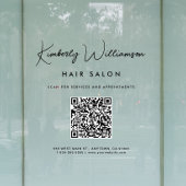 Chic Business Name Signature Script QR Code Fensteraufkleber