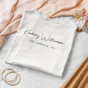 Chic Business Signature Script weiß T-Shirt