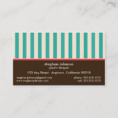 Chic-Butike-Designer-Geschäfts-Karten: Aquamarin Visitenkarte (Rückseite)