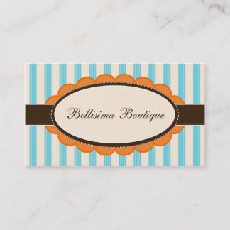 Chic-Butike-Designer-Geschäfts-Karten: Orange/Blau Visitenkarte
