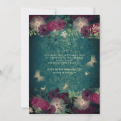 Chic Butterfly Blumengarten Quinceañera grün Einladung (Rückseite)