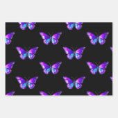 Chic Butterfly Wrapping Paper Flat Sheet Set 3 Geschenkpapier Set (Vorderseite 2)