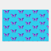 Chic Butterfly Wrapping Paper Flat Sheet Set 3 Geschenkpapier Set (Vorderseite)