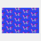 Chic Butterfly Wrapping Paper Flat Sheet Set 3 Geschenkpapier Set (Vorderseite 3)