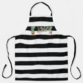 Chic Cactus Blume Schwarz-weiße Streifen Schürze (Vorderseite)