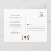 Chic Cactus Planted New Roots Moved Moving Ankündigungspostkarte (Rückseite)