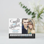 Chic Calendar Foto Save the Date Postkarte (Stehend Vorderseite)
