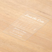 Chic Calendar Save the Date Elegante Moderne Karte Acryleinladungen (Ablage )