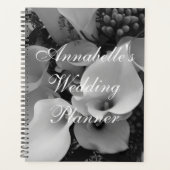Chic Calla Lilies Black & White Floral Bridal Planer (Vorderseite)
