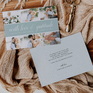 Chic Calligrafie   Foto Collage Wedding Vielen Dan Dankeskarte