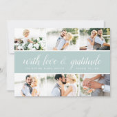 Chic Calligrafie | Foto Collage Wedding Vielen Dan Dankeskarte (Vorderseite)