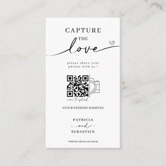 Chic Calligrafy Capture the Liebe QR Code Begleitkarte (Vorderseite)