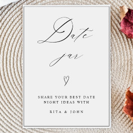 Chic Calligrafy Date Jar Ideas Wedding Sign Poster