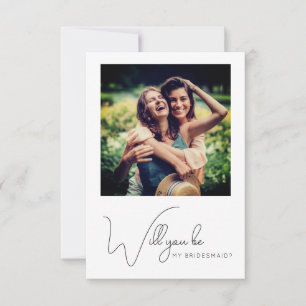 Chic Calligrafy Foto Bridesmaid Vorschlag Card Dankeskarte