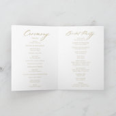 Chic Calligrafy Gold geflochtene Hochzeit Programm (Innenseite)