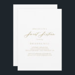 Chic Calligrafy Gold Sweet 16 Geburtstagsparty Einladung<br><div class="desc">Diese schicke Kalligraphie Gold süße 16 Geburtstagsfeier Einladung ist perfekt für einen rustikalen Geburtstag. Das einfache und elegante Design zeichnet sich durch klassische und extravagante Schriftzeichen in Gold aus.</div>