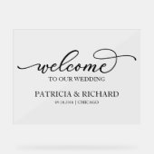 Chic Calligrafy Herzlich willkommen auf unserem Ze Acrylschild (Vorderseite)