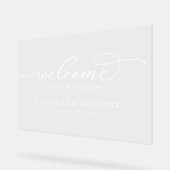 Chic Calligrafy Herzlich willkommen auf unserem Ze Acrylschild (Winkel)