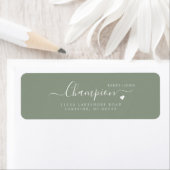 Chic Calligrafy Sage Wedding Return Address Label (Insitu)