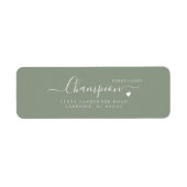 Chic Calligrafy Sage Wedding Return Address Label (Vorne)