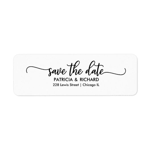 Chic Calligrafy Save the Date Rücksendeadresse (Vorne)