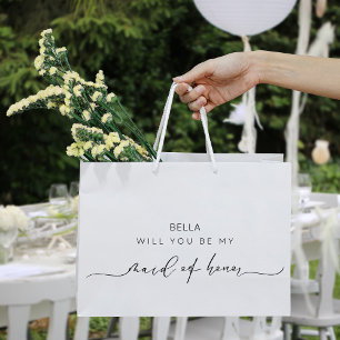 Chic Calligrafy Trauzeugin Große Geschenktüte
