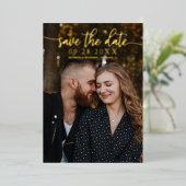 Chic Calligrafy Wedding Save the Date Folieneinladung (Stehend vorne)