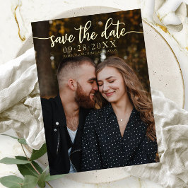 Chic Calligrafy Wedding Save the Date Folieneinladung