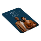 Chic Calligrafy Wedding Save the Date Foto Magnet (Rechte Seite)