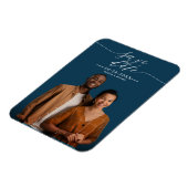 Chic Calligrafy Wedding Save the Date Foto Magnet (Linke Seite)