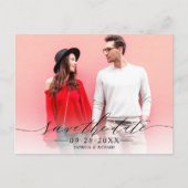 Chic Calligrafy Wedding Save the Date Foto Postkarte (Vorderseite)