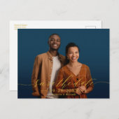 Chic Calligrafy Wedding Save the Date Foto Postkarte (Vorne/Hinten)