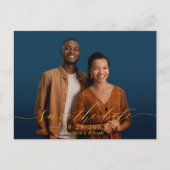 Chic Calligrafy Wedding Save the Date Foto Postkarte (Vorderseite)