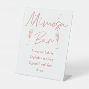 Chic calligraph Brautparty mimosa Bar Sockelschild