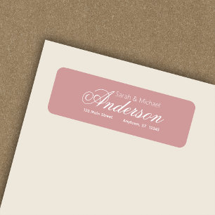 Chic Calligraphic Script Dusty Rose Rücksendeadres