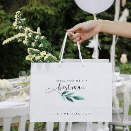 Chic Calligraphie werden Sie mein Trauzeuge Vorsch Große Geschenktüte