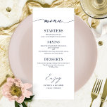 Chic Calligraphy 4x9 Wedding Menu Card für Platten Menükarte<br><div class="desc">Eine schicke Kalligraphy Wedding Menu Card. I do offer a free customisation service,  if you have any anfragen or special requests,  please feel free to contact me.</div>