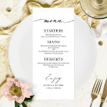 Chic Calligraphy 4x9 Wedding Menu Card für Platten Menükarte<br><div class="desc">Eine schicke Kalligraphy Wedding Menu Card. I do offer a free customisation service,  if you have any anfragen or special requests,  please feel free to contact me.</div>