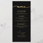 Chic Calligraphy 4x9 Wedding Menu Card für Platten Menükarte (Vorderseite)