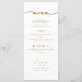 Chic Calligraphy 4x9 Wedding Menu Card für Platten Menükarte (Vorderseite)